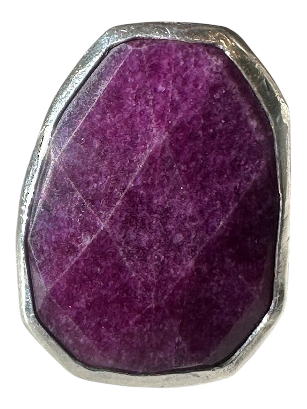 Sterling Silver 925 Statement Ring with Purple Stone size 7